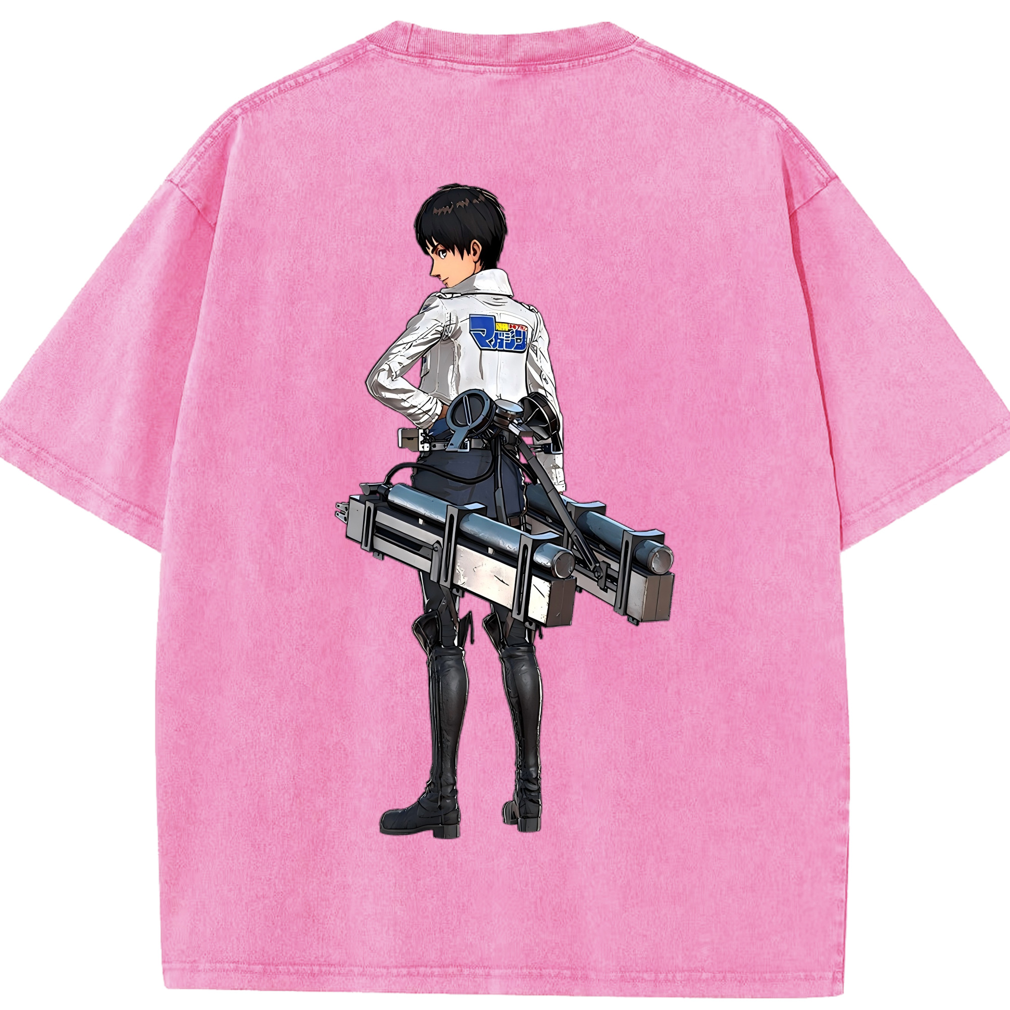（画像用） 進撃の巨人 エレン･イェーガー Attack on Titan Eren Jäger 綿100% ヴィンテージ風 半袖Tシャツ（背面プリント）